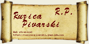 Ružica Pivarski vizit kartica